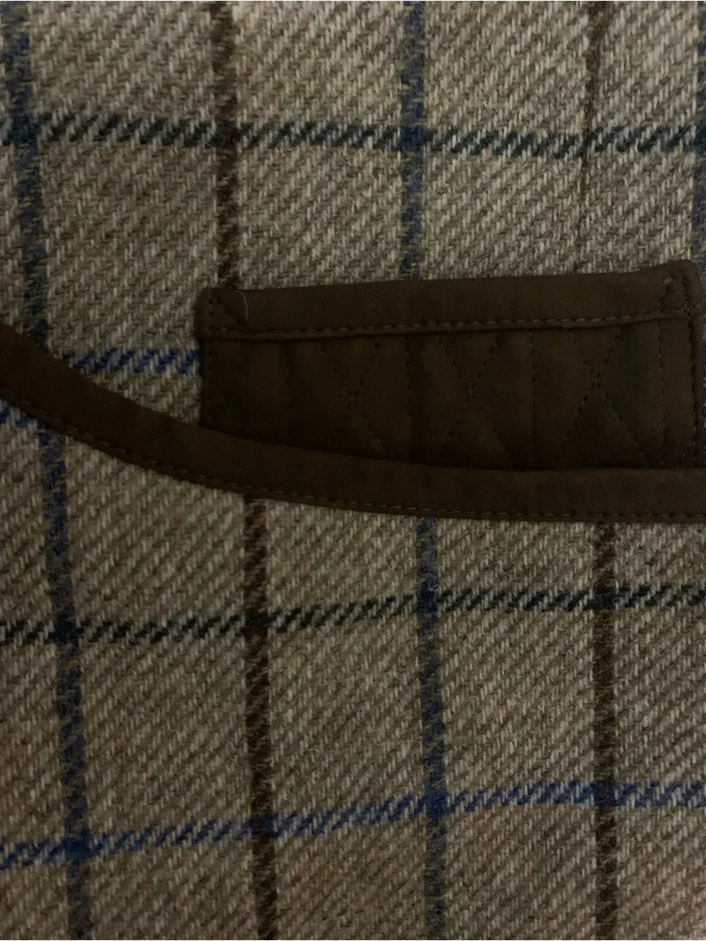Beretta Wool Herringbone Tweed Vest w/ Quilted Suede Shoulder Patches US 46